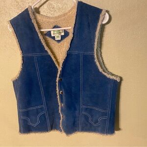 Blue Shearling Lined Vest